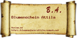 Blumenschein Attila névjegykártya